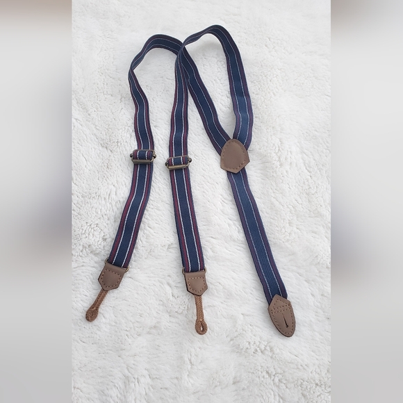 Boys  Blue and Brown Striped Suspenders Size 4-5T - Picture 1 of 2